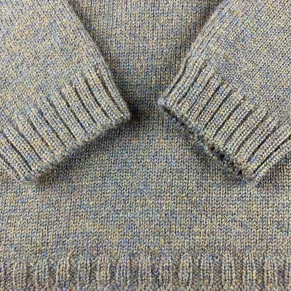 Aran Sweater Market Mens XL 100% Wool Ireland Blue Crewneck Sweater Irish